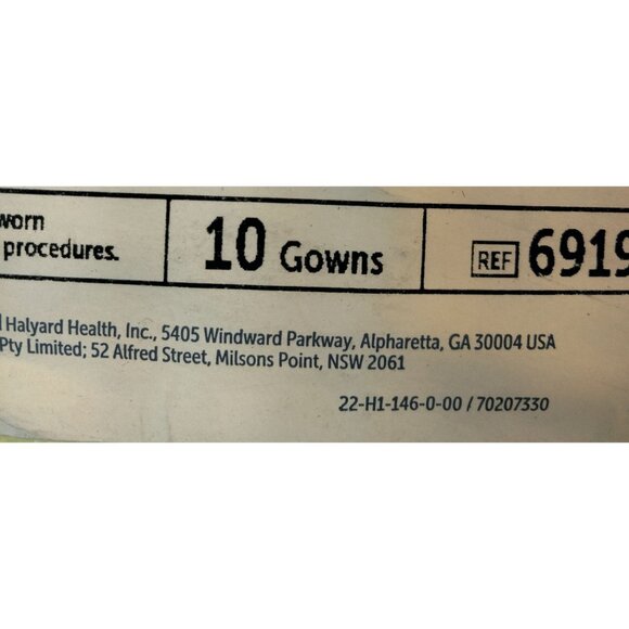 Isolation Gown 10 Pack Halyard Yellow Disposable Single Use Tri Layer AAMI2 - Picture 5 of 7